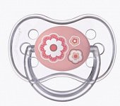 Купить canpol (канпол) пустышка круглая силиконовая 0-6 месяцев newborn baby розовая 1 шт в Арзамасе