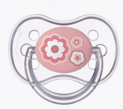 Купить canpol (канпол) пустышка круглая силиконовая 0-6 месяцев newborn baby розовая 1 шт в Арзамасе