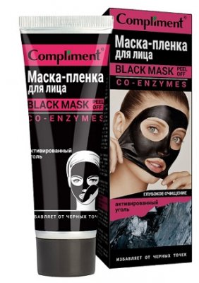 Купить compliment black mask (комплимент) маска-пленка для лица co-enzymes, 80мл в Арзамасе