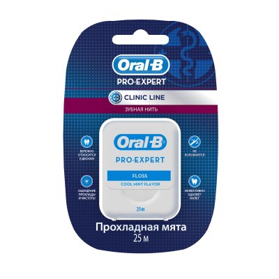 Купить oral-b (орал-би) зубная нить clinic line proexpert мятная, 25м в Арзамасе