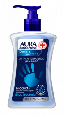 Купить aura (аура) дерма протект крем-мыло антибактериальное протект+ 250мл в Арзамасе
