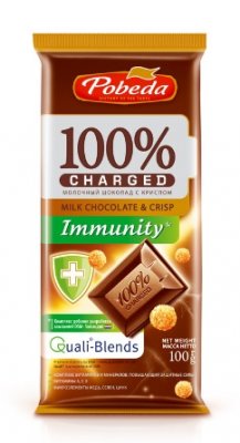 Купить charged immunity (чаржед), шоколад молочный с крипсом, 100г в Арзамасе