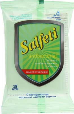 Купить salfeti (салфети) салфетки влажные антибактериальные чайное дерево 15шт в Арзамасе