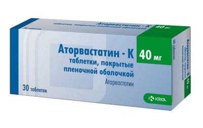 Купить аторвастатин-к, таблетки, покрытые пленочной оболочкой 40мг, 30 шт в Арзамасе