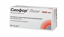 Купить сиофор лонг, таблетки с пролонгированным высвобождением 1000 мг, 60 шт в Арзамасе