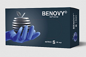 Купить перчатки benovy нитриловые нестерильные неопудренные текстурированные на пальцах размер s 50 пар, сиренево-голубые в Арзамасе