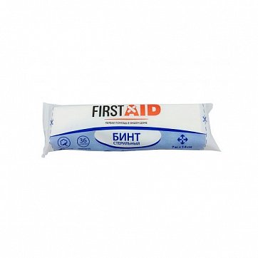 Бинт стерильный First Aid (Ферстэйд) 7м х 14см, 1 шт Бинт стерильный First Aid (Ферстэйд) 7м х 14см, 1 шт