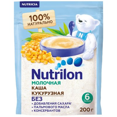 Купить nutrilon (нутрилон) каша молочная кукурузная с 6 месяцев, 200г в Арзамасе