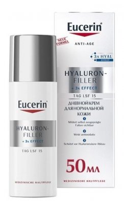 Купить eucerin hyaluron-filler (эуцерин) крем для лица для нормальной и комбинированной кожи 50 мл spf15 в Арзамасе