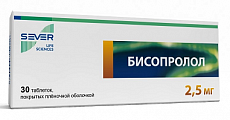 Купить бисопролол, таблетки, покрытые пленочной оболочкой 2,5мг, 30 шт в Арзамасе