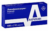 Левофлоксацин-Акрихин, таблетки, покрытые пленочной оболочкой 500мг, 10 шт