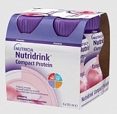 Купить nutridrink (нутридринк) компакт протеин со вкусом клубники 125мл, 4 шт в Арзамасе