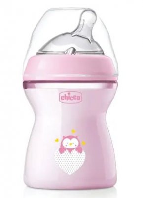 Купить chicco (чикко) бутылочка пластмассовая natural feeling с силиконовой соской 250 мл, розовая с 2 месяцев в Арзамасе