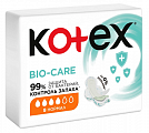 Kotex (Котекс) прокладки с антибактериальным слоем внутри нормал bio-care 8 шт