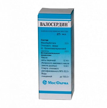 Валосердин, капли для приема внутрь, флакон 25мл Валосердин, капли для приема внутрь, флакон 25мл