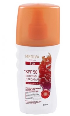 Купить mediva (медива) sun молочко для загара, 150мл spf50 в Арзамасе