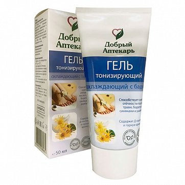 Добрый Аптекарь, гель для тела тонизирующий охлаждающий с бадягой, 50 мл Добрый Аптекарь, гель для тела тонизирующий охлаждающий с бадягой, 50 мл