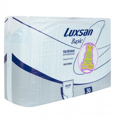 Купить luxsan (люксан) пеленки впитывающие бейсик нормал 60х90см, 30 шт в Арзамасе
