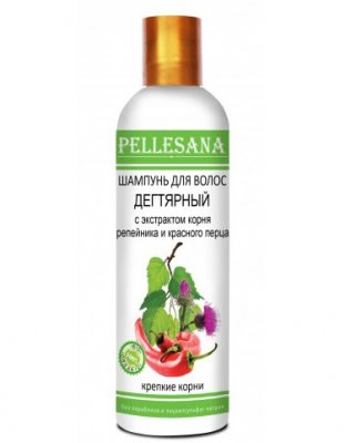 Купить pellesana (пеллесана) шампунь для волос дегтярное с экстрактом  репейника и красного перцем, 250 мл в Арзамасе