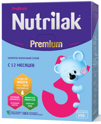 Купить нутрилак премиум 3 (nutrilak premium 3) молочная смесь с 12 месяцев, 350г в Арзамасе