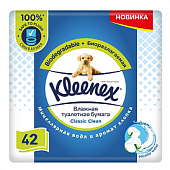 Купить kleenex (клинекс) бумага туалетная влажная classic clean 42шт в Арзамасе