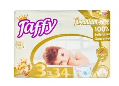 Купить taffy premium (таффи) подгузники для детей, размер 3 (4-9 кг) 34шт в Арзамасе