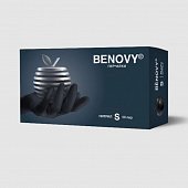 Купить перчатки benovy смотровые нитриловые нестерильные неопудрен текстурир на пальцах размер s 50 пар, черные в Арзамасе