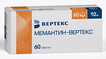 Купить мемантин-вертекс, таблетки, покрытые пленочной оболочкой 10мг, 60 шт в Арзамасе
