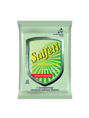 Купить salfeti (салфети) салфетки влажные антибактериальные очищающие 15шт в Арзамасе