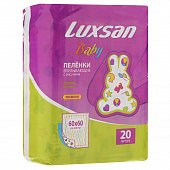 Купить luxsan baby (люксан) пеленки впитывающие для новорожденных с рисунком 60х60см, 20 шт в Арзамасе