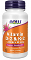 Купить now foods (нау фудс) витамин д3 1000 ме и к2 45мкг, капсулы 120шт бад в Арзамасе