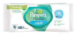 Купить pampers (памперс) салфетки влажные детские harmonie aqua 48шт в Арзамасе