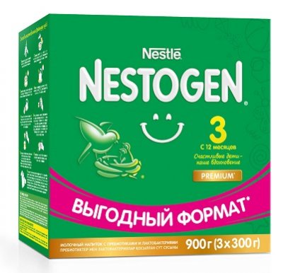 Купить nestle nestogen premium 3 (нестожен) сухая молочная смесь с 12 месяцев, 900г (3х300г) в Арзамасе