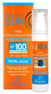 Купить флоресан (floresan) beauty sun крем солнцезащитный полный блок, 75мл spf-100 в Арзамасе