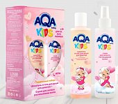 Купить aqa baby (аква беби) kids набор: шампунь и гель для душа для девочек с протеинами пшеницы 200 мл+спрей для легкого расчесывания 200 мл в Арзамасе
