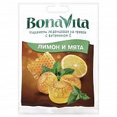 Купить bonavita (бона вита) карамель леденцовая на травах лимон и мята с витамином с, пакет 60г бад в Арзамасе