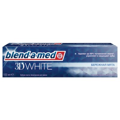 Купить blend-a-med (бленд-а-мед) зубная паста 3д вайт бережная мята, 100г в Арзамасе
