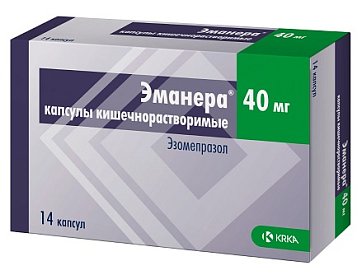 Эманера, капсулы кишечнорастворимые 40мг, 14 шт