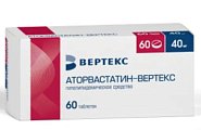 Купить аторвастатин-вертекс, таблетки покрытые пленочной оболочкой 40мг, 60 шт в Арзамасе