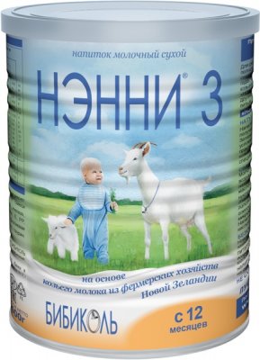 Купить нэнни 3 смесь на основе натурального козьего молока с пребиотиками с 12 месяцев, 400г в Арзамасе