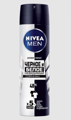 Купить nivea (нивея) для мужчин дезодорант спрей невидимый для черного белого, 150мл в Арзамасе