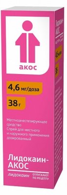 Купить лидокаин-акос, спрей для местного и наружного применения дозированный 4,6мг/доза, 38г (650доз) в Арзамасе