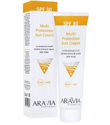Купить aravia professional (аравиа) крем для лица солнцезащитный увлажняющий multi protection, 100 мл spf30 в Арзамасе