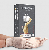 Купить перчатки benovy латексные нестерильные неопудренные текстурир на пальцах хлорированные размер l 50 пар в Арзамасе