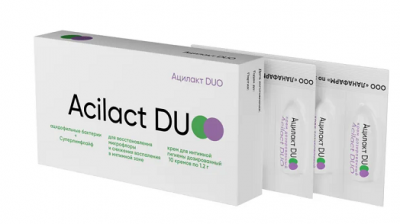 Купить ацилакт дуо (acilact duo) крем для интимной гигиены дозированный 1,2г, 10 шт в Арзамасе