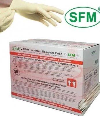 Купить перчатки sfm хирургические латексные стерильные неопудрен текстурир размер 6,5 натуральные, 50 пар в Арзамасе