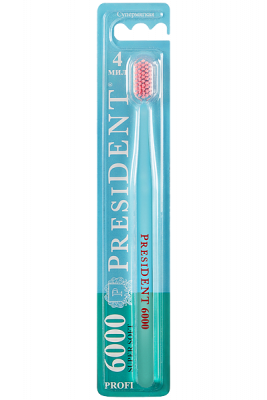 Купить президент (president) зубная щетка profi super soft 6000 супермягкая, 1 шт в Арзамасе