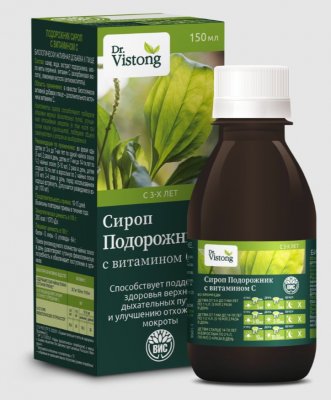 Купить dr vistong (дорктор вистонг) сироп подорожник с витамином с (с сахаром) фл 150мл бад в Арзамасе