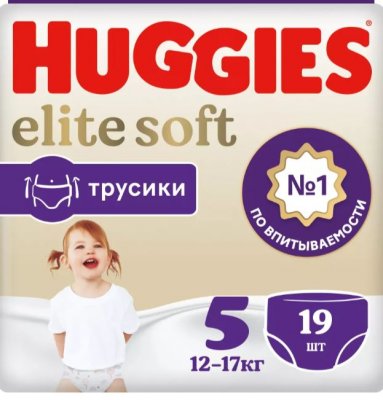 Купить huggies (хаггис) трусики elitesoft 5, 13-17кг 19 шт в Арзамасе