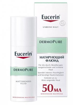 Купить eucerin dermopure (эуцерин) флюид увлажняющий матирующий для проблемной кожи 50 мл в Арзамасе